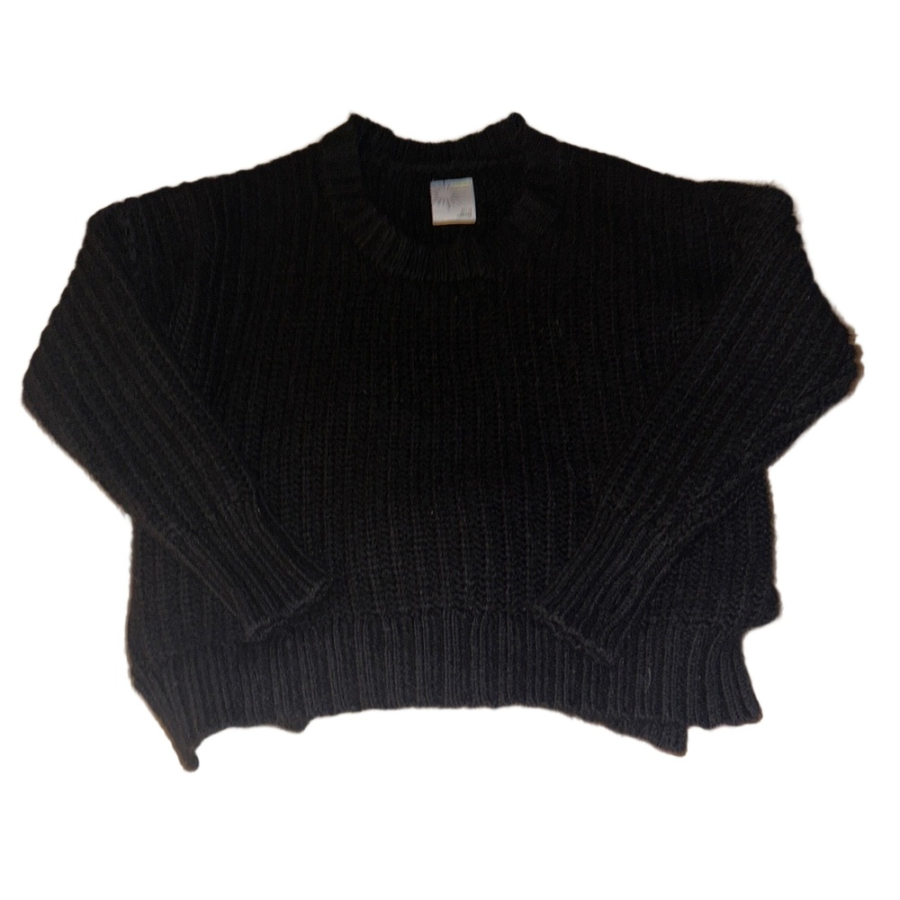 OFFLINE By Aerie Black Ribbed Knit Long Sleeve Sweater Size XS